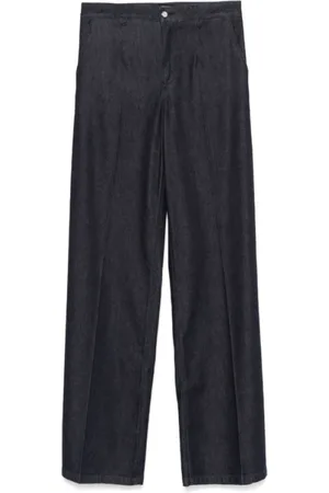 Dolce & Gabbana Jeans, Dame, Blå, S, Bomuld, Midnight Palazzo Jeans med Lommer