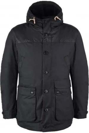 Barbour Jakke, Herre, Sort, M, Bomuld, Vokset Bomuld Parka Spil Mwx0698