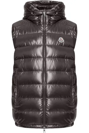 Moncler Jakke, Herre, Brun, L, Uld, Brun Polstret Ærmeløs Vestjakke