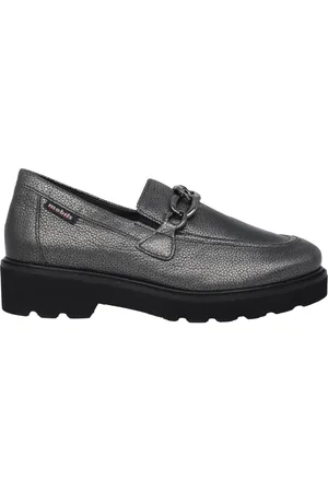 Mephisto Sko, Dame, Grå, 39 EU, Læder, Grå bred pasform loafer til kvinder