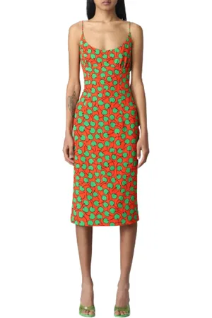 Moschino Kjole, Dame, Flerfarvet, L, Uld, Rød Kirsebær Print Kjole Ss23