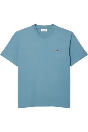 Lacoste Top, Herre, Blå, L, Bomuld, Ikonisk T-shirt - Blågrå Bomuld