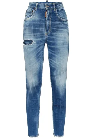 Dsquared2 Jeans, Dame, Blå, 2XS, Denim, Lysvaskede Denim Jeans