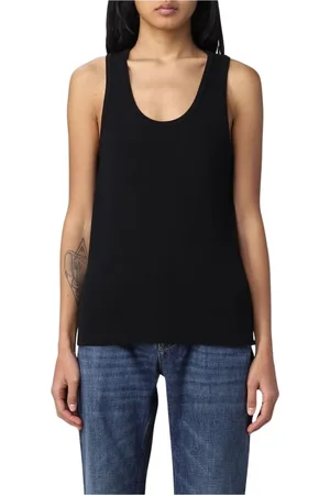 Bottega Veneta Top, Dame, Sort, S, Bomuld, Sort Ribbet Tank Top