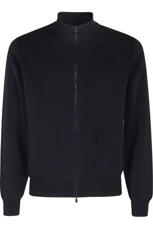FILIPPO DE LAURENTIIS Sweathshirts & Hoodies, Herre, Blå, 2XL, Bomuld, Bomuld Fullzip Jakke med 2 Lommer