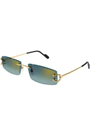 Cartier Tilbehør, unisex, Gul, ONE SIZE, Uld, Moderne solbriller med C-detalje