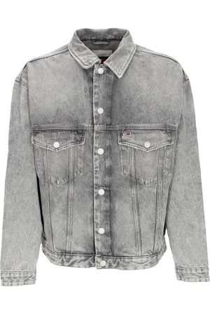 Tommy Hilfiger Jakke, Herre, Grå, XS, Denim, Sort Oversize Denim Trucker Jakke