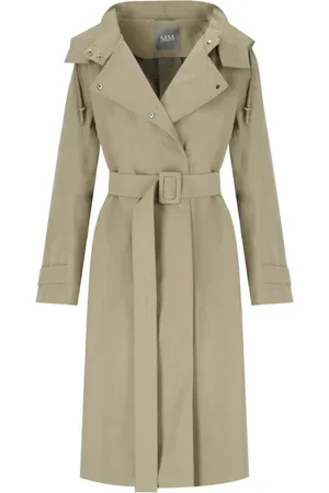 Max Mara Frakke, Dame, , XS, Bomuld, Sand Trenchcoat med Skjulte Knapper
