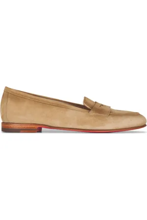 santoni Sko, Dame, , 40 EU, Uld, Ruskind Penny Slot Loafers