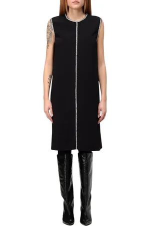 Sportmax Kjole, Dame, Sort, XS, Sort Rhinestone Skift Kjole