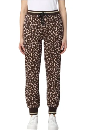 Liu Jo Bukser, Dame, Blå, W25, Uld, Giraffe Print Joggers Relaxed Fit