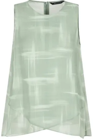 Emporio Armani Top, Dame, Grøn, M, Chiffon, Chiffon Viskose Asymmetrisk Top