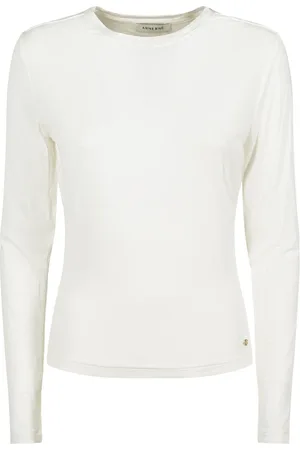 ANINE BING Strik, Dame, Hvid, S, Langærmet T-shirt - Off