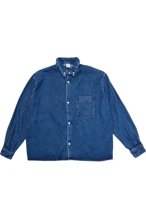 Won Hundred Skjorte, Herre, Blå, L, Denim, Blå Denim Tencel Skjorte