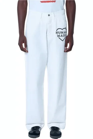 HUMAN MADE Bukser, Herre, Hvid, XL, Bomuld, Logo Sailor Pants Straight-Leg Jeans