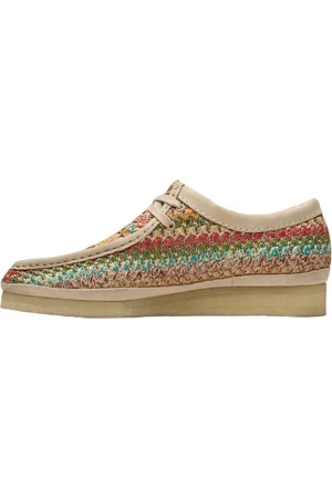 Clarks Sko, Herre, Flerfarvet, 42 EU, Læder, Multifarvet Raffia Wallabee Sneakers