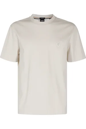 HUGO BOSS Top, Herre, Hvid, S, Bomuld, Hvid kortærmet T-shirt med logo