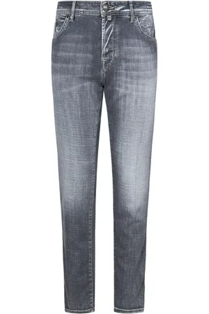 Jacob Cohen Jeans, Herre, Sort, W36, Bomuld, Sorte Slim Fit Jeans med Bandana