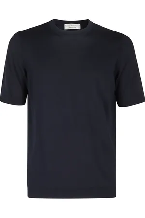 FILIPPO DE LAURENTIIS Top, Herre, Blå, XL, Bomuld, Bomuld Straight Fit T-shirt