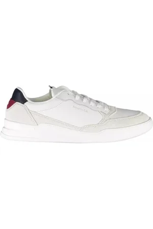 Tommy Hilfiger Sko, Herre, Flerfarvet, 43 EU, Læder, Hvide sneakers med kontrasterende detaljer