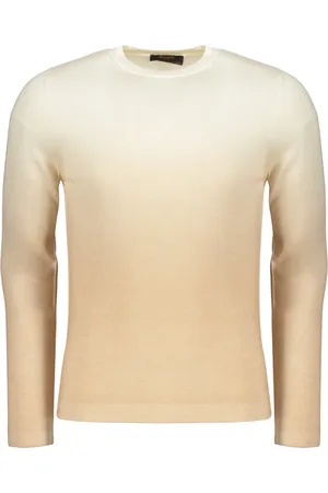 MOORER Strik, Herre, , M, Uld, Ribbet uldblandings T-shirt med falmet farve