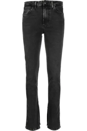 3x1 Jeans, Dame, Sort, W28, Bomuld, Sort Skinny-Cut High-Rise Jeans