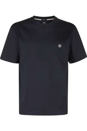 HUGO BOSS Top, Herre, Blå, XL, Bomuld, Mørkeblå T-shirt med rund hals