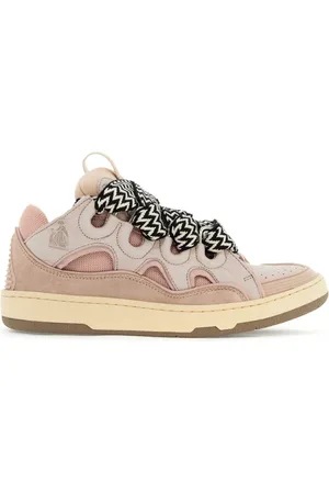 Lanvin Sko, Dame, Lyserød, 40 EU, Læder, Mesh Læder Sneakers med Gummiindsatser