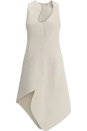 Salvatore Ferragamo Kjole, Dame, , M, Elegant Ærmeløs Kjole med Asymmetrisk Design
