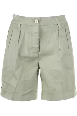 RE-HASH Shorts, Dame, Grøn, W32, Bomuld, Grøn Bermuda Shorts