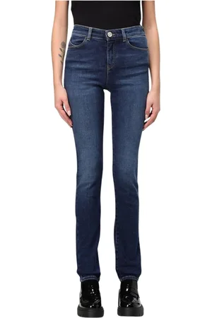 Emporio Armani Jeans, Dame, Blå, W30, Bomuld, Elegant Straight Leg Jeans