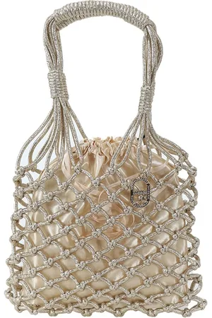 Twin-Set Taske, Dame, Gul, ONE SIZE, Uld, Guld Skuldertaske med Glam Stil