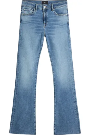 7 for all Mankind Jeans, Dame, Blå, W28, Uld, Bootcut Tailorless Fancy Jeans