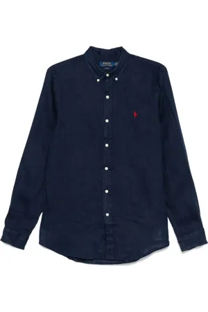 Ralph Lauren Skjorte, Herre, Blå, M, Uld, Stilfulde Skjorter Kollektion