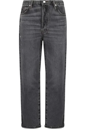 Frame Jeans, Dame, Grå, W27, Bomuld, Vintage Bomuld Bukser med Knappelukning