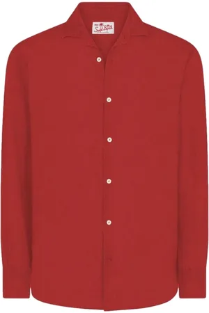 MC2 SAINT BARTH Skjorte, Herre, Rød, XL, Linned, Linned T-shirt