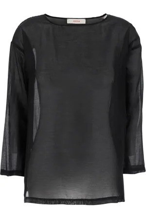 Jucca Top, Dame, Sort, M, Bomuld, Sort Bluse med Rund Halsudskæring