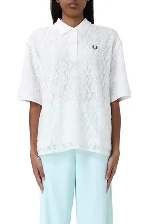 Fred Perry Top, Dame, Hvid, M, Polo Skjorte med Broderet Logo