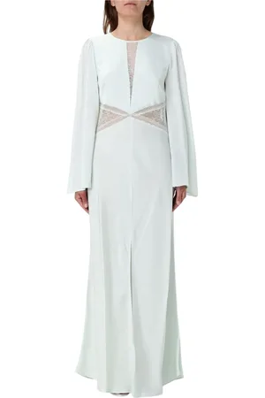 Twin-Set Kjole, Dame, Grøn, 2XL, Grøn Midi Kjole med Plissering