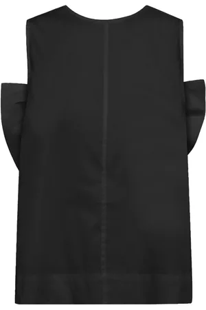 Co`Couture Top, Dame, Sort, XS, Bomuld, Sort bue top med V-udskæring detalje