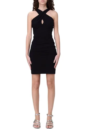 Patrizia Pepe Kjole, Dame, Sort, M, Hvid CrossStrap Mini Kjole