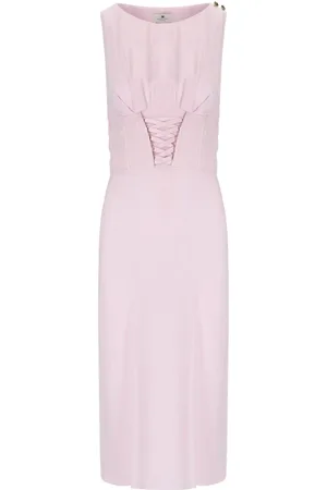Elisabetta Franchi Kjole, Dame, Lyserød, L, Uld, Kvarts Korset-Stil Midi Kjole