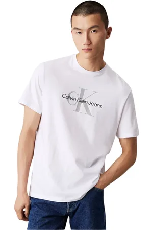 Calvin Klein Top, Herre, Hvid, 2XL, Bomuld, Hvid Bomuld Logo T-Shirt
