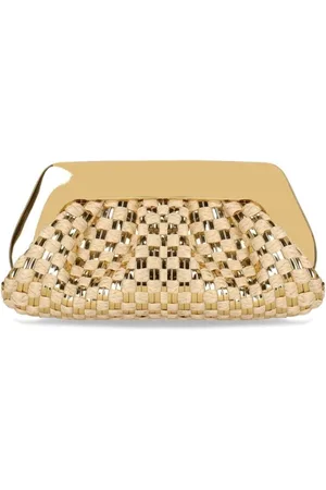THEMOIRÈ Taske, Dame, Gul, ONE SIZE, Uld, Guld Vegan Straw Clutch Taske