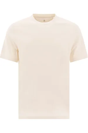 Brunello Cucinelli Top, Herre, , XL, Bomuld, Rund Hals T-shirt Korte Ærmer