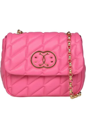 Moschino Taske, Dame, Lyserød, ONE SIZE, Uld, Rosa Quiltet Skuldertaske med Smiley Face Lukning