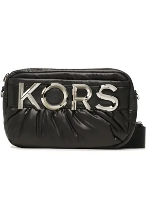 Michael Kors Taske, Dame, Sort, ONE SIZE, Uld, Logo Plaque Crossbody Taske Sort