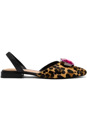 Gioseppo Sko, Dame, Flerfarvet, 36 EU, Dyr Print Slingback med Stendetalje