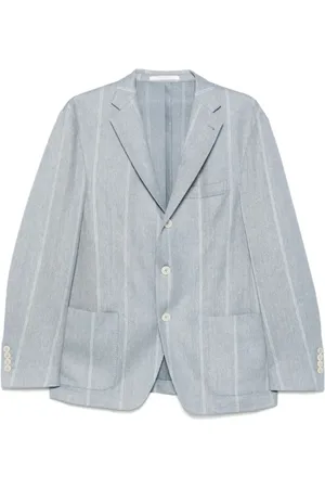 ELEVENTY Jakke, Herre, Blå, 2XL, Denim, Denim Enkelt Brystet Jakke