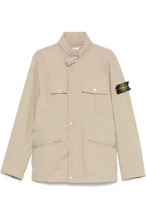 Stone Island Jakke, Herre, , M, Hættet jakke med tryk- og lynlåslukning